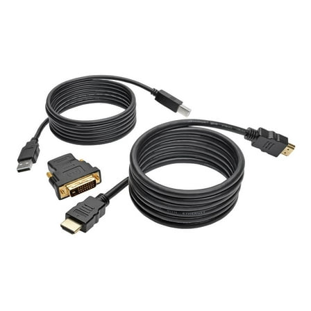 Tripp Lite 6 ft. HDMI/DVI/USB KVM Cable Kit, USB A/B Keyboard Video Mouse (P782-006-DH)