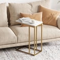 thumbnail image 4 of C-Shaped End Table with White Marble Top - Gold Metal Frame, 4 of 9
