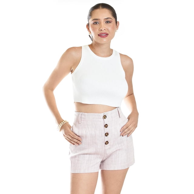 Short de lino con botones Roman Fashion /Juvenil, 955 (Palo de rosa) rosa G