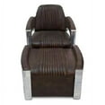 thumbnail image 2 of Aviator Chair and Ottoman - Genuine Leather - Polished Aluminum Armchair, 2 of 7