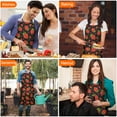 thumbnail image 4 of Red Strawberry Plants Fruit Black Apron-Garden Aprons for Women with Pockets-Cotton Linen Waterproof Kitchen Cooking Gardening Aprons Adjustable for Kitchen,Cooking,BBQ and Salon 33x27 Inch, 4 of 7