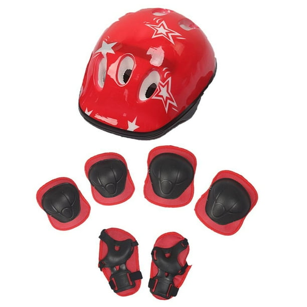 605313e0e4b95942ff4ad378 en blanco Rojo 7 piezas Cola protección de seguridad para patinaje de niños