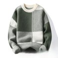 thumbnail image 3 of Suéter grueso de cuello redondo de invierno para hombre, ropa de punto geométrica de manga larga, camisa básica para hombre, 3 of 6
