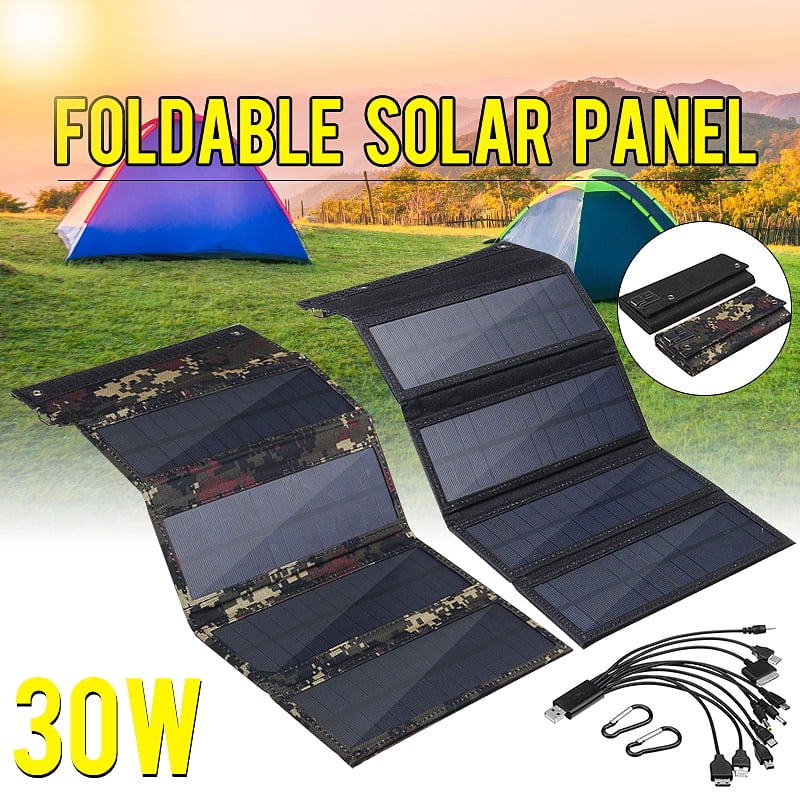 Foldable Solar Panel 30W 5V USB High Efficiency Waterproof Four Fold ...