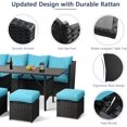 thumbnail image 3 of Danrelax 7 Pieces Patio Furniture Set Outdoor Sofa Conversation Set, Blue Cushions,10 Seating, 3 of 6