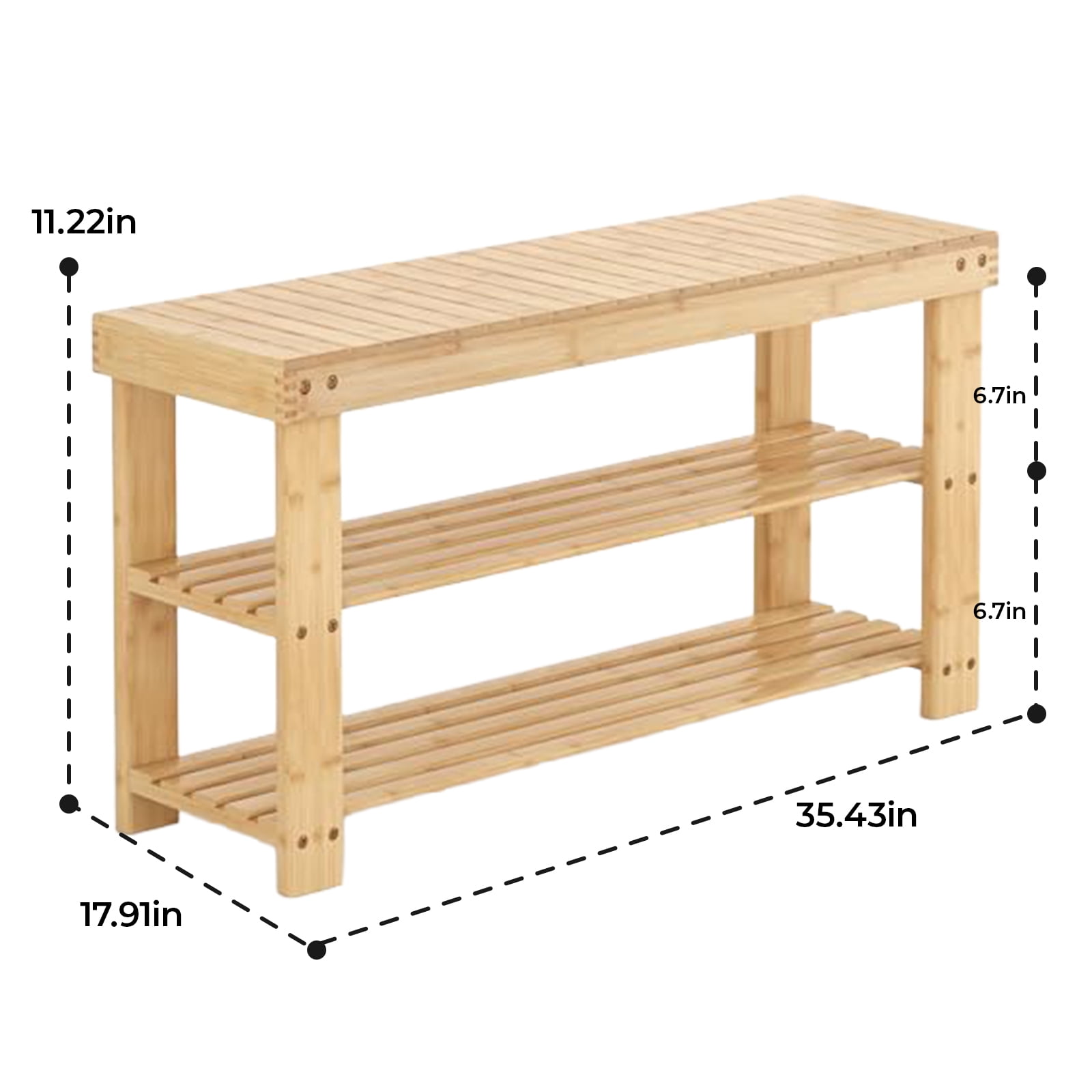 Alvantor 3 Tier Shoe Rack Bench, Shoe Storage Organizer, Entryway Bench, Perfect for Shoe Cubby, Bathroom Bench, Entryway Organizer, Hallway