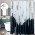 thumbnail image 1 of Dznils Cortina Shower Abstracta de Tela Sombría Negra, Cortina de Baño Moderna con 12 Ganchos, 72 x 78, 1 of 11