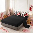 thumbnail image 4 of Manfei Christmas Tree Twin Bedding 7pcs Green Bedding Comforter Set, Slate Red, Black Reversible, 4 of 6