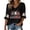 Black, variant on Women's Patriotic America Floral Print V-Neck Top - Waffle Knit 3/4 Sleeve Casual Pullover for 4th of July & Daily Wear