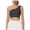 Black, variant on Women's Square Scoop Neck Sports Bra Thin Strap Padded Low Impact Yoga Bra Wireless Workout Crop Top (White, L)