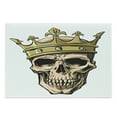 thumbnail image 1 of King Cutting Board, Dead Skull Skeleton Head with Royal Crown Tiara in Hand Drawn Style on White Backdrop, Decorative Tempered Glass Cutting and Serving Board, Large Size, Multicolor, by Ambesonne, 1 of 1