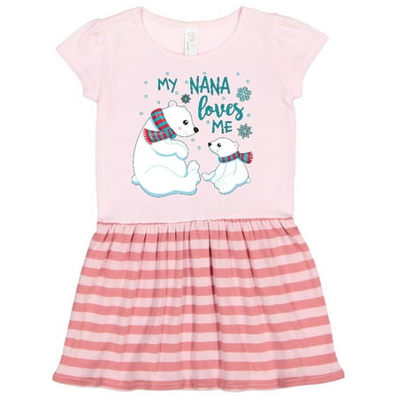 

Inktastic My Nana Loves Me- cute polar bears Gift Toddler Girl Dress
