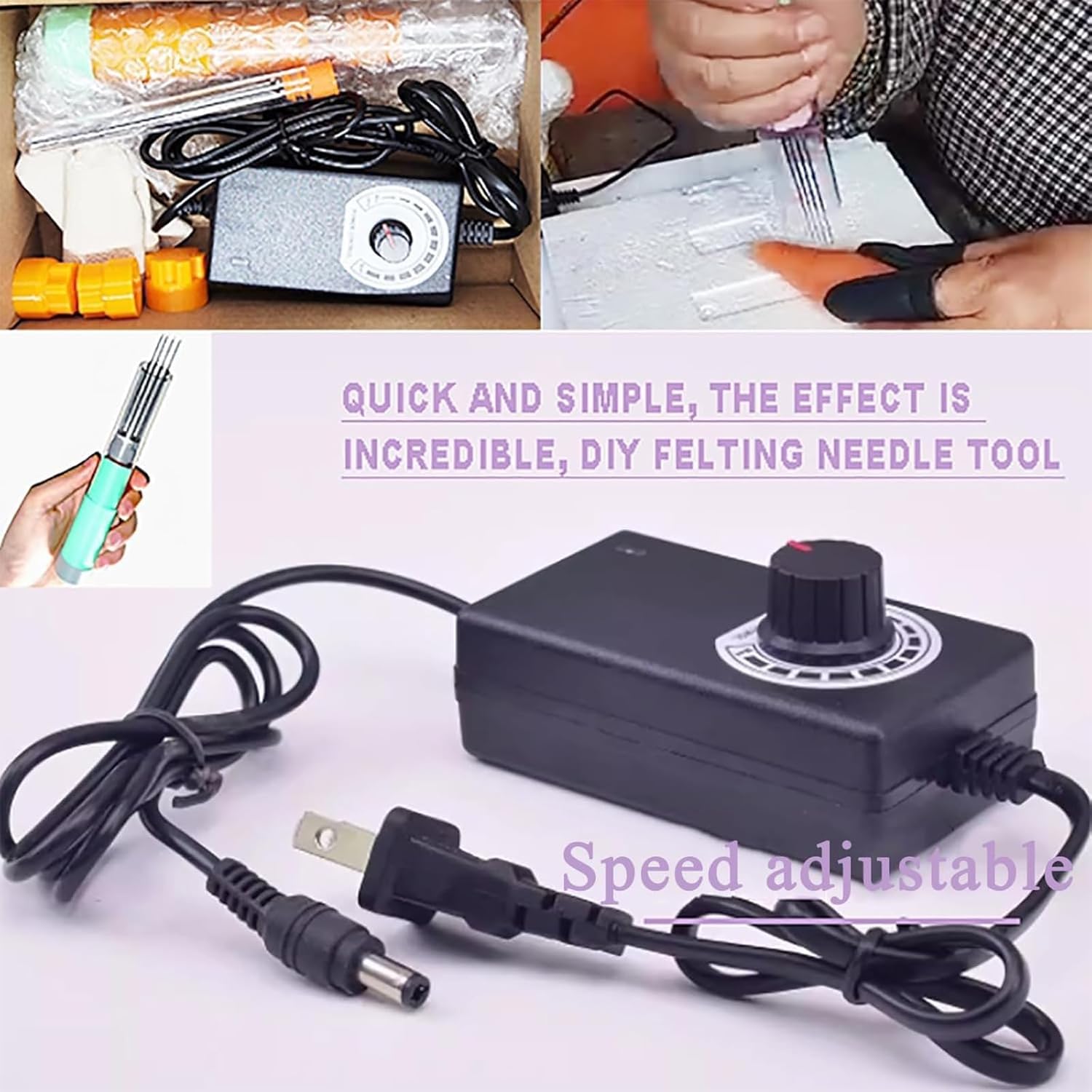 Electric Needle Felting Machine, Wool Felt Craft Kit, Needle Felting Machine for Quick Felting, Adjustable Speed, Stroke 2cm, Easy to Change Needle, for Wool Painting and Felted Craft Work