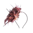 thumbnail image 2 of Tnobhg Vintage Feather Headband Elegant Cloth Flower Women Girls Hair Loop Band Bridal Hair Accessories Wedding Party Hairstyle Decoration Headwear, 2 of 8