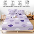 thumbnail image 5 of Queen Size Fitted Sheet Set - Lavender Polka Dot 3 Piece Bedding Sets 16" Deep Pocket Fitted Sheet with 2 Pillowcases, Modern Minimalist Dots Pattern Brushed Microfiber Hotel Luxury Bed Sheets, 5 of 9