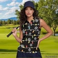 thumbnail image 2 of Yuyamidu Christmas Lights Snowflake Sleeveless Golf Shirts for Women Stretchy Breathable Fabric, Slim Tailored Fit, Suitable for Golf Course, Holiday Outdoor Activities, Casual Daily Wear, 2 of 8