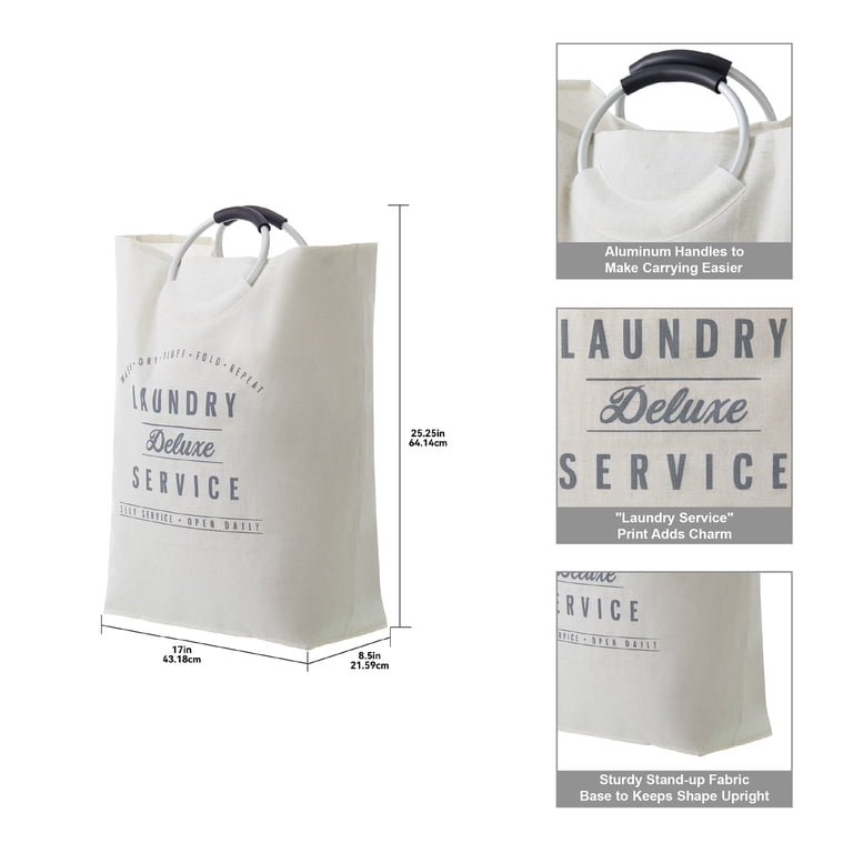 Canvas Laundry Tote with Aluminum Handles photo 2