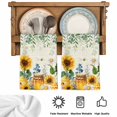 thumbnail image 5 of Sunflowers Kitchen Towels Set of 4, Floral Green Leaves Bees Watercolor Absorbent Dish Towels for Kitchen, Microfiber Hand Towel, Quick Drying Tea Towel for Cleaning Decorative Dishcloths, 5 of 7