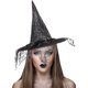 thumbnail image 3 of Sombrero de bruja vintage de Halloween para mujer, con velo de encaje transparente y estampado, ideal para fiestas y disfraces de Halloween., 3 of 5