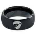 thumbnail image 2 of Tungsten Yin Yang Pick Acoustic Guitar Band Ring 8mm Men Women Comfort Fit Black Dome Brushed Polished, 2 of 4