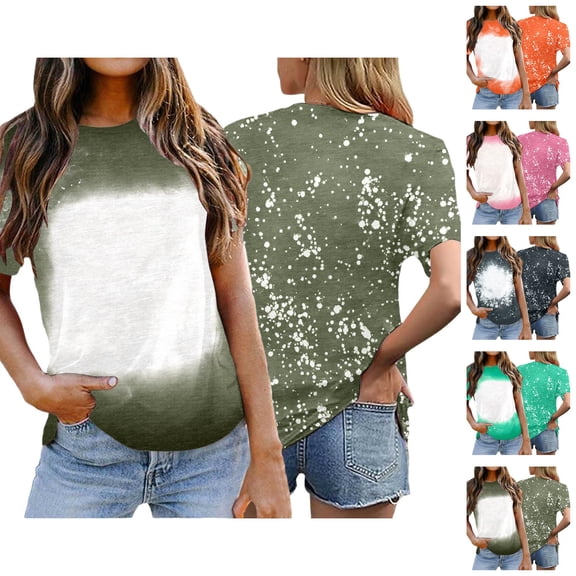 Blanks Sublimation T Shirts for Women 2026 Summer Casual Short Sleeve Crewneck Graphic Tees