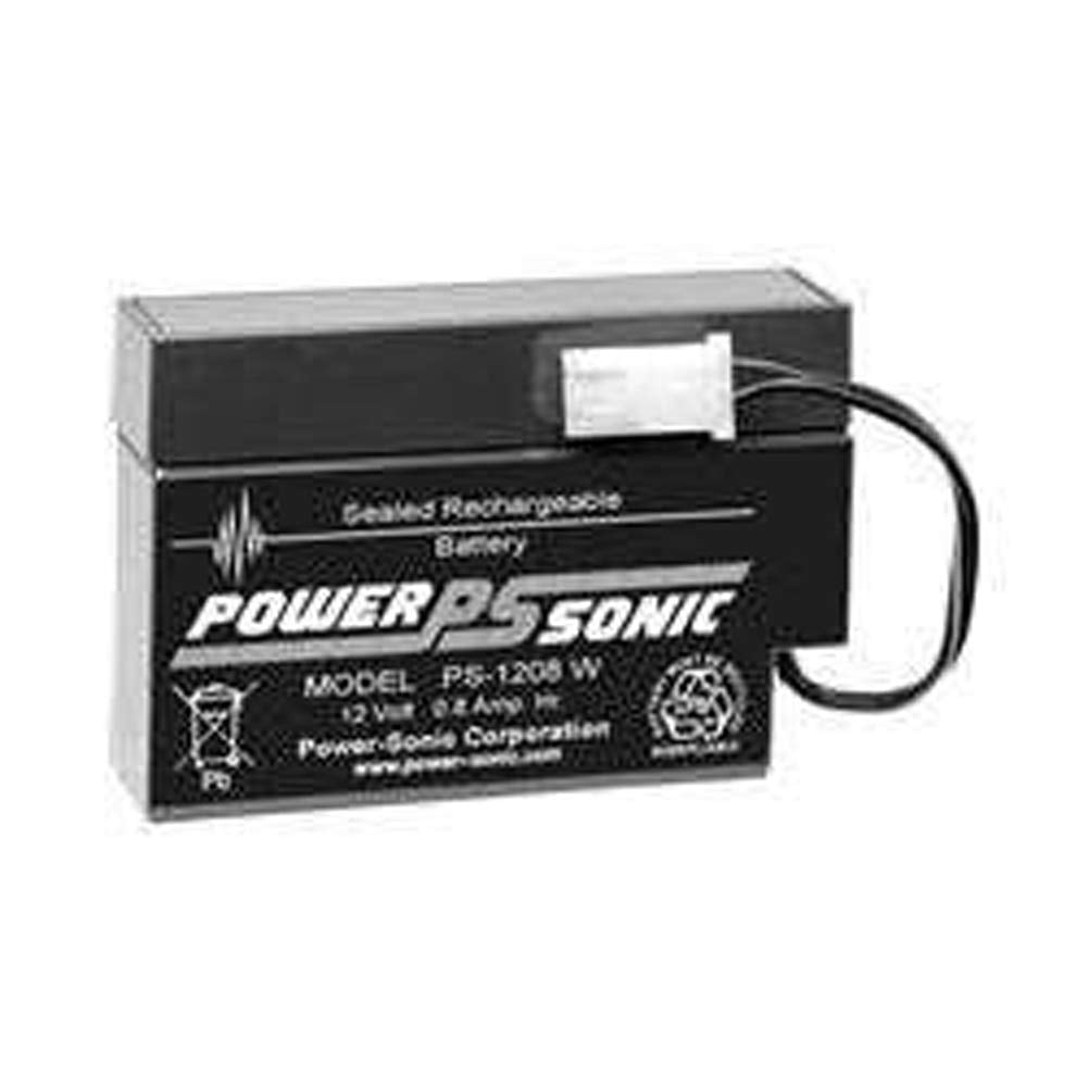 Powersonic PS-1208WL 12 Volt 0.8 Amp Hour Sealed Lead Acid Battery w/Wire Lead and Mate-N-LOK 