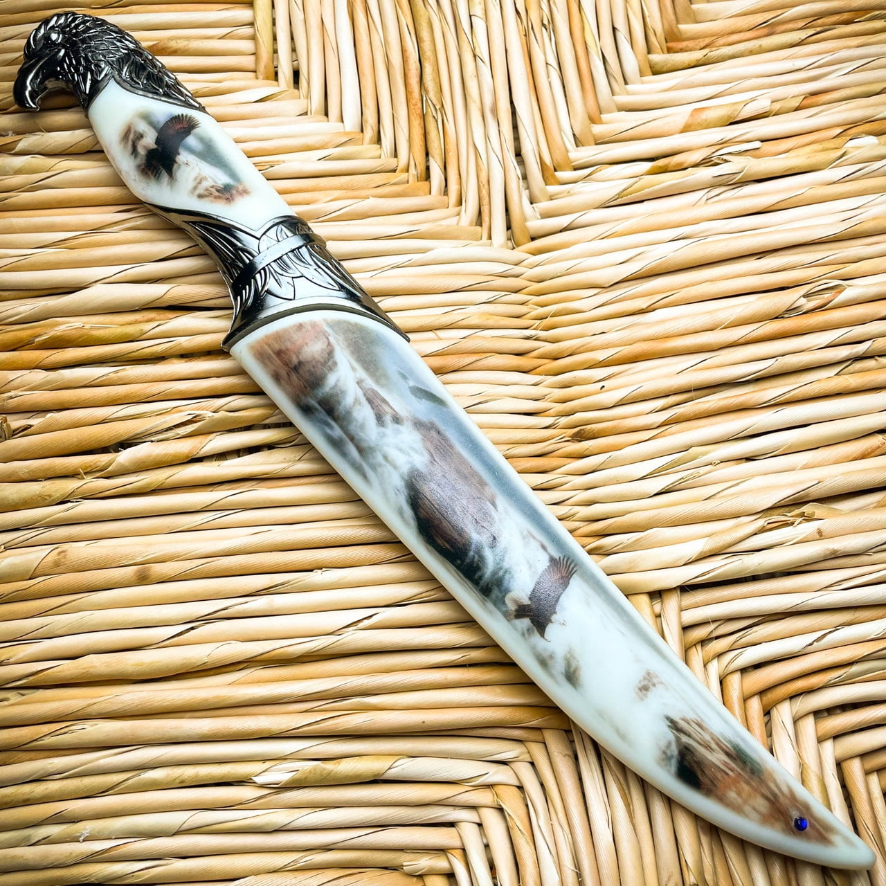 13" Fantasy Eagle Head Fixed Blade Outdoor Hunting Knife Gift