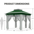thumbnail image 2 of Garvee 79.5" Pop-Up Gazebo Tent, Adjustable Height with Mosquito Netting, Double-Layer, Green, 2 of 7