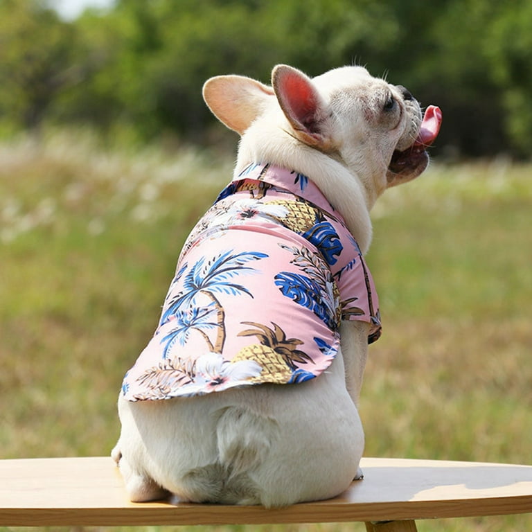 Hawaii Style Floral Dog Shirt Printed Pet T Shirts Breathable Pet Cool Clothes Beach Seaside for Dogs Pet Puppy Walmart