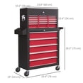 thumbnail image 2 of CoSoTower Coffre à Outils Roulant à 14 Tiroirs, Armoire de Rangement pour Outils Verrouillable avec Coffre à Outils Supérieur Détachable, Doublure de Protection, Rouge, 2 of 7