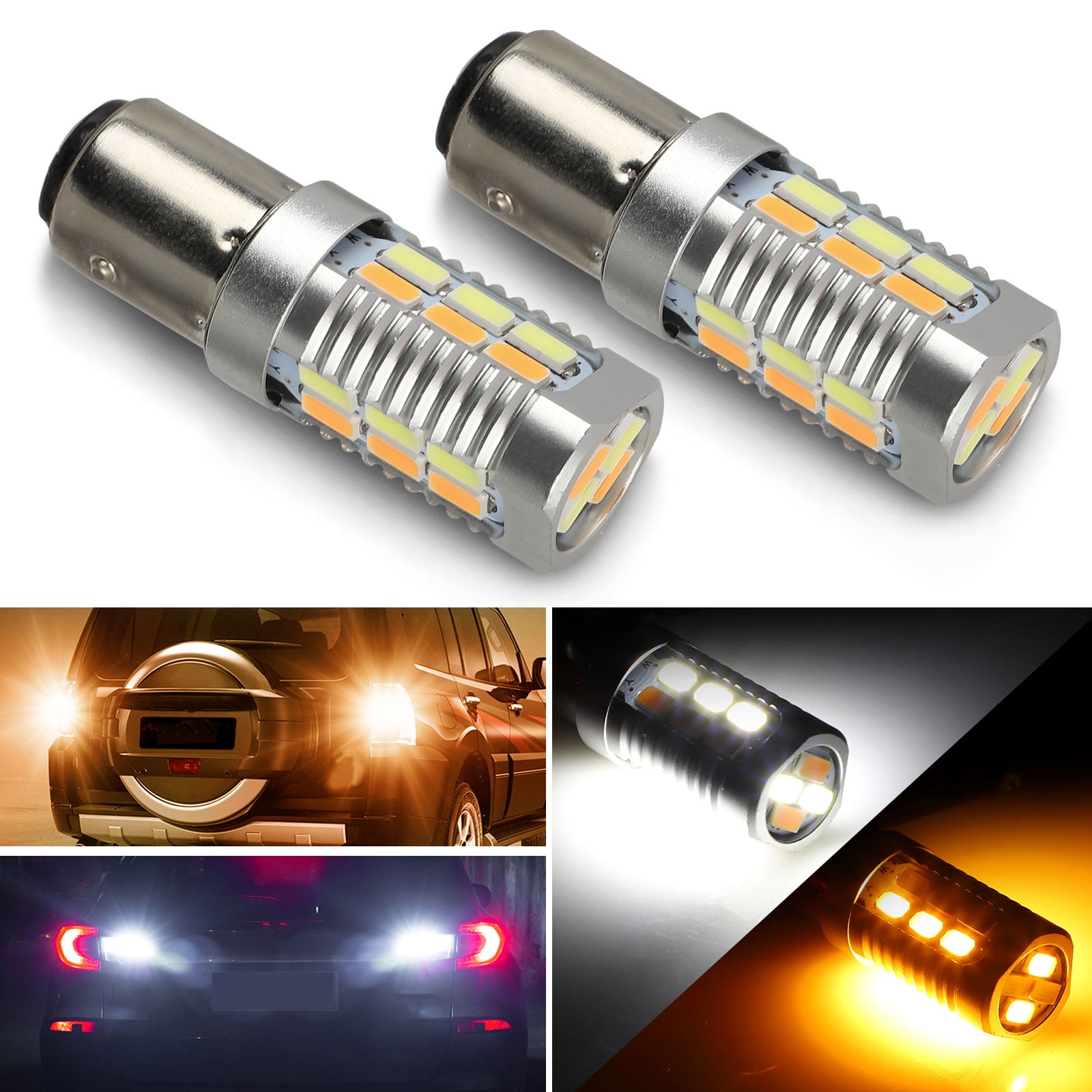 EEEkit 1157 BAY15D 5730 20SMD Amber/White Switchback Turn Signal LED