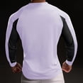 thumbnail image 4 of LNWUY Men's Long Sleeve Athletic Shirts Casual Crew Neck Stretch Fit Pullover Color Block Workout Stylish Spring Summer Clothes White L, 4 of 5