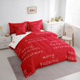 thumbnail image 3 of Castle Fairy Teens Merry Christmas 7 Pieces Bedding Comforter Set,Red White Full Bedding Set Lightweight,Happy New Year Fitted Sheet Flat Sheet,Lightweight Room Decor, 3 of 8