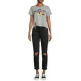 thumbnail image 2 of Mickey Mouse Women's Juniors Ruched O-Ring Cropped Graphic Tee, 2 of 5