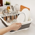 thumbnail image 4 of Kitchen Foldable Dish Rack Drain Bowl Cutlery Tray Portable Drying Rack Household Shelf Tableware Storage Rack, 4 of 6
