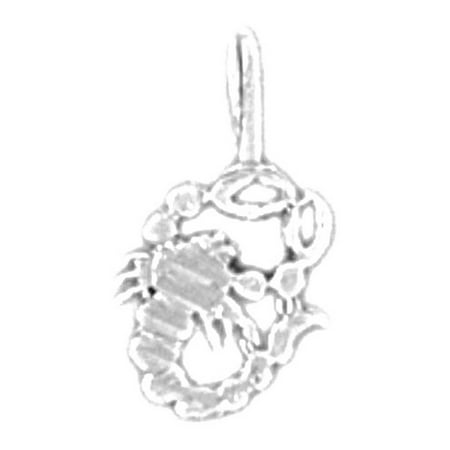 18K White Gold Zodiac - Scorpio Pendant - 12 mm