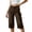 Coffee, variant on MLCDZ Womens High Waisted Stretch Wide Leg Loose Fit Breathable Denim Capri Pants Casual Below The Knee Length Jean Capris with Pockets