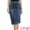 Dark Blue, variant on Women's Split Back Pockets Knee Length Pencil Skirt Large Blue