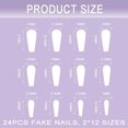 thumbnail image 3 of Fake Nails with Glue, Press on Nails Long Coffin Nails, Matte Heart Acrylic Nails Baby Blue Artificial French Tip-4PCS/Set, 3 of 4