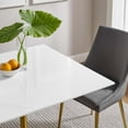 thumbnail image 7 of Modway Lippa 36" Square Wood & Metal Dining Table in Gold and White, 7 of 7