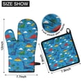 thumbnail image 6 of Blue Cartoon Dinosaurs Clouds Stars Pattern Kitchen Oven Mitt and Pot Holder Sets 2 Pcs for Baking, Cooking and Grilling, Heat Resistant Up To 392 °F, 6 of 7