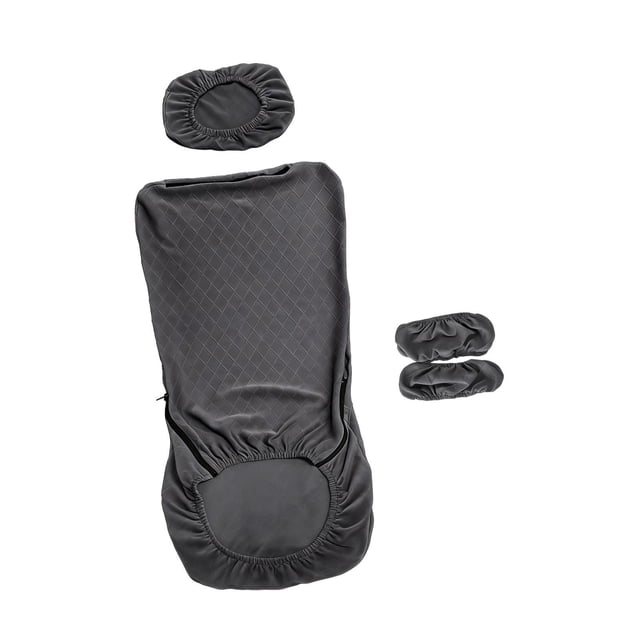 twisto Office Chair Covers Removable Elastic Chair Seat Cover with Headrest Slipcover And Armrest Protector Polyester Yarn Suitable for Home Office Study Spa Dark Gray