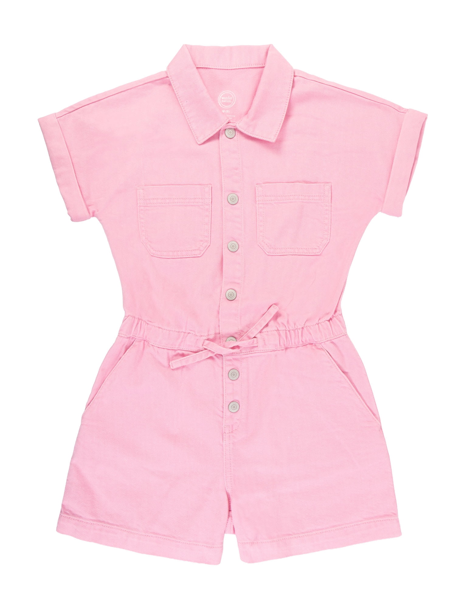 Wonder Nation Girls Denim Romper, Sizes 4-18
