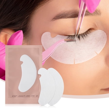 Eyelash Extension Eye Patches - Hydrogel Under Eye Pads, 3D U-Shape Design, Non-Woven Gel Pads for Lash Artists, Moisture Lock & Glue Barrier, Sensitive Skin Safe, 100pcs