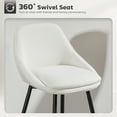 thumbnail image 4 of HOMCOM Swivel Bar Stools Set of 2 26" Counter Height Barstools, Cream White, 4 of 10