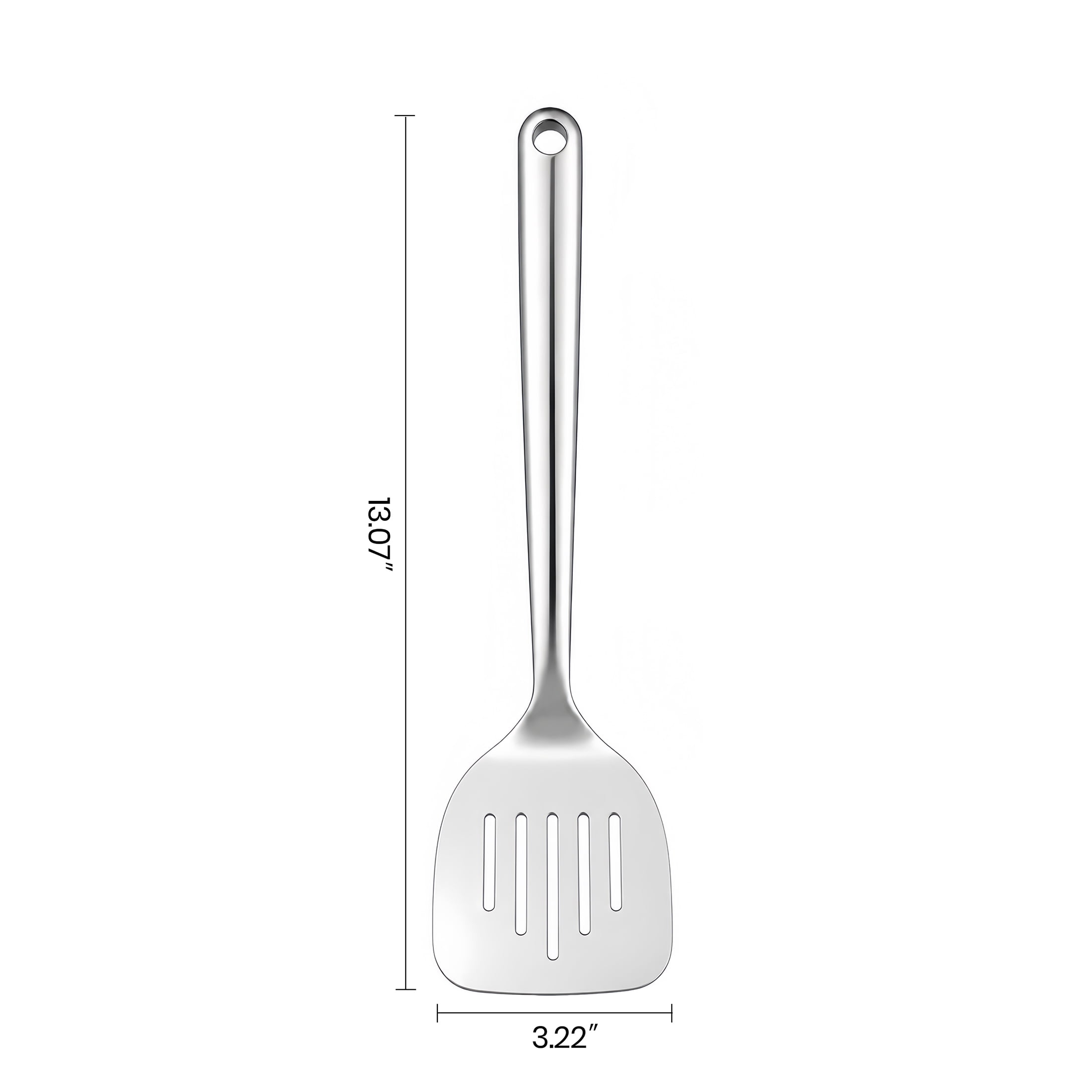 Mainstays Ergonomic Stainless Steel Slotted Turner Durable and Dishwasher Safe