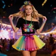 thumbnail image 5 of CONZONE Carnival 80S Womens Dress Up Fashion Tops Lace Mesh Skirts Hairband Outfits Funny Party Stage Performance Clothes Set, 5 of 5