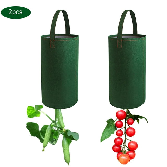 Bolsa de cultivo de tomate colgante de fieltro, bolsa de cultivo de tomate colgante de fieltro, macetero de tomate al revés, bolsas de cultivo de verduras, diseño a prueba de futuro