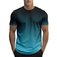thumbnail image 3 of Summer T Shirts for Men Gradient Color Lightweight Tees Short Sleeve Crew Neck Top Regular Fit Dark Blue XXXL, 3 of 6