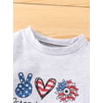 thumbnail image 4 of Qmyliery Toddler Girls Summer Casual Romper Short Sleeve O Neck Letter Print Loose Playsuit,0-24 Months, 4 of 9